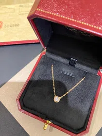 Cartier round diamond necklace-3786  